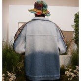 Unisex Jacket Retro Washed Jacket Men and Women Loose Lapels Autumn Coat